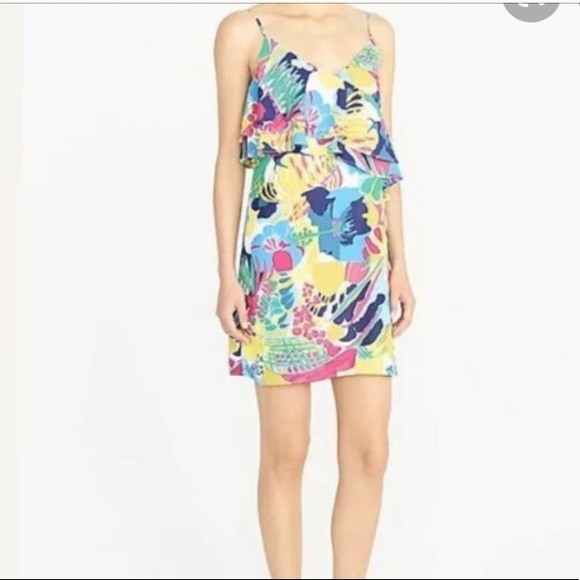 J.Crew floral ruffle spaghetti strap silk dress - Picture 5 of 6